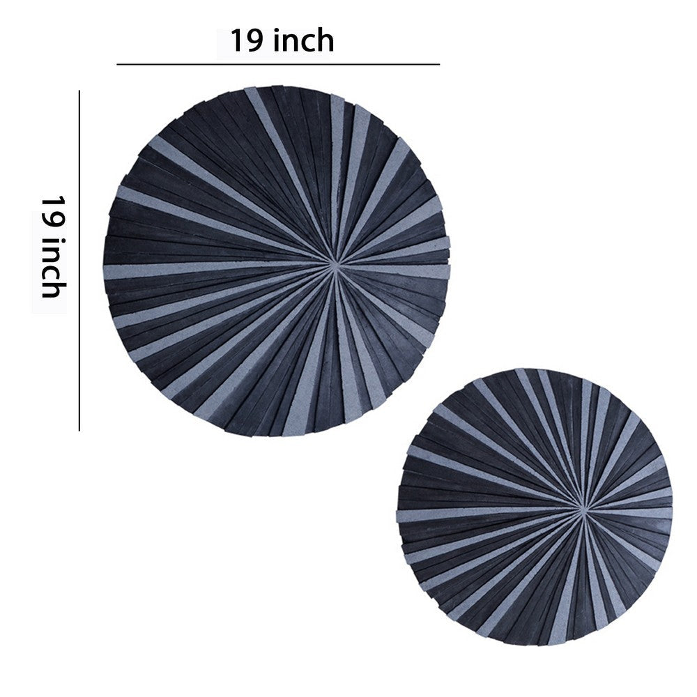 Round and Ribbed Sandstone Wall Decor Large Gray BM26636