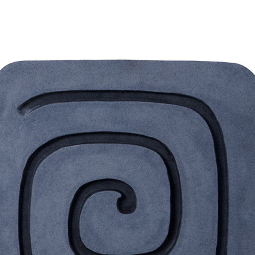 Sandstone Wall Decor with Square Spiral Design Gray and Black BM26637