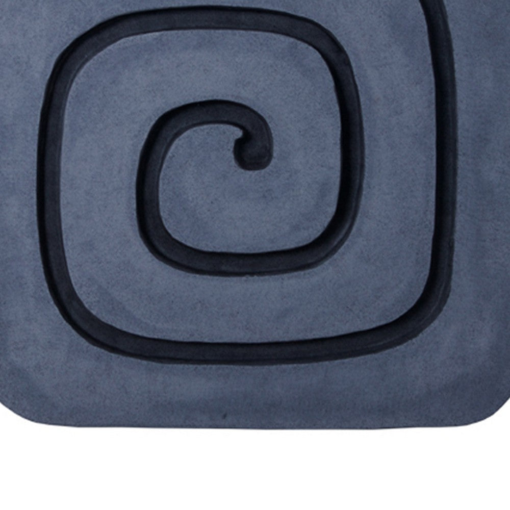 Sandstone Wall Decor with Square Spiral Design Gray and Black BM26637