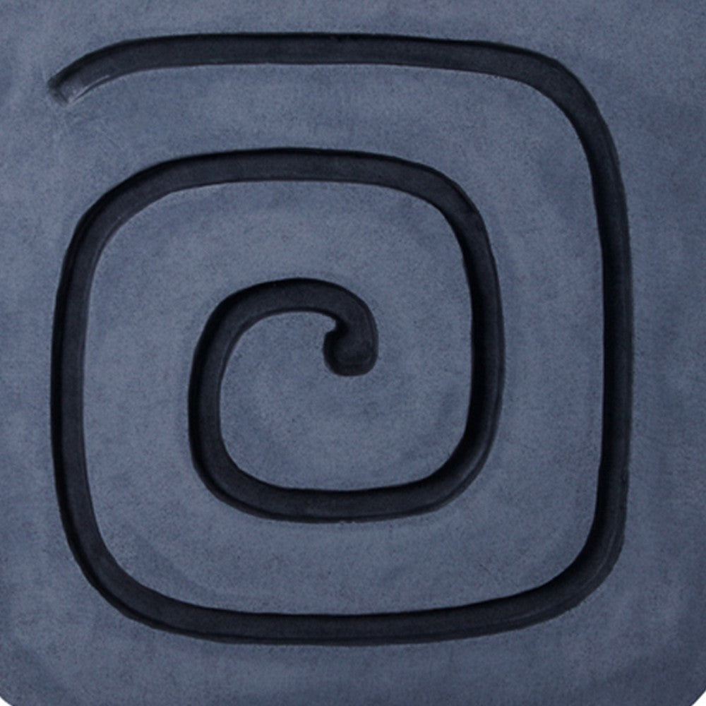 Sandstone Wall Decor with Square Spiral Design Gray and Black BM26637