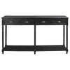Wooden Console Sofa Table with 4 Spacious Drawers, Black By Casagear Home