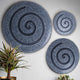 Round Sandstone and Glass Wall Decor with Spiral Design, Medium, Gray