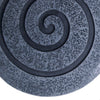 Round Sandstone and Glass Wall Decor with Spiral Design Large Gray BM26642