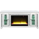 TV Stand with Fireplace and LED Silver and Black By Casagear Home BM266432