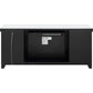 TV Stand with Fireplace and LED Silver and Black By Casagear Home BM266432