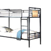 Twin over Full Bunk Bed with Safety Guard Rails Sandy Black and Dark Bronze