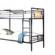 Twin over Full Bunk Bed with Safety Guard Rails Sandy Black and Dark Bronze