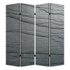 4 Panel Canvas and Metal Frame Room Divider, Slate Gray