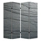 4 Panel Canvas and Metal Frame Room Divider, Slate Gray