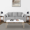 Luxe Coffee Table | Metal Tube Legs | 36" | White & Gold