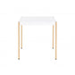 End Table with Metal Tube Legs White and Gold By Casagear Home BM266461