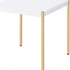 End Table with Metal Tube Legs White and Gold By Casagear Home BM266461