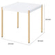 End Table with Metal Tube Legs White and Gold By Casagear Home BM266461