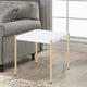 Luxe End Table | Metal Tube Legs | 22" | White & Gold