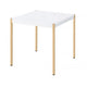 End Table with Metal Tube Legs White and Gold By Casagear Home BM266461