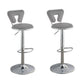 Adjustable Barstool with Round Seat and Stalk Support Set of 2 Gray By Casagear Home BM266469