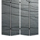 4 Panel Canvas and Metal Frame Room Divider Slate Gray BM26646