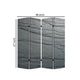 4 Panel Canvas and Metal Frame Room Divider Slate Gray BM26646