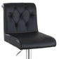 Adjustable Barstool with Rolled Button Tufted Back Set of 2 Black By Casagear Home BM266470