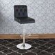 Luxe Barstool Set | Rolled Back | Button Tufted | Black
