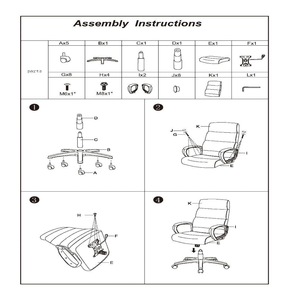 Preston Office Chair | Horizontal Tufted Back | Black BM266480