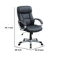 Office Chair with Top Padded Back and Curved Arms, Black By Casagear Home