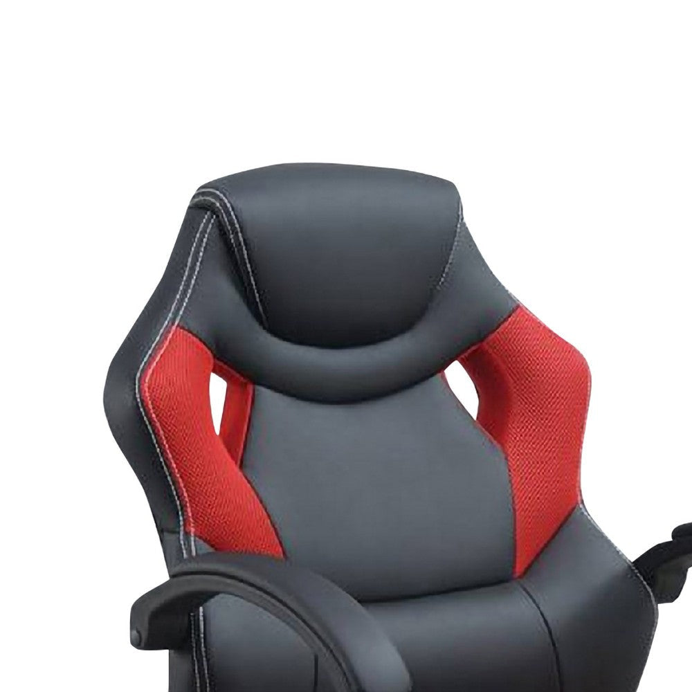 Office Chair with Curved Cut Out Padded Back Black and Red BM266486