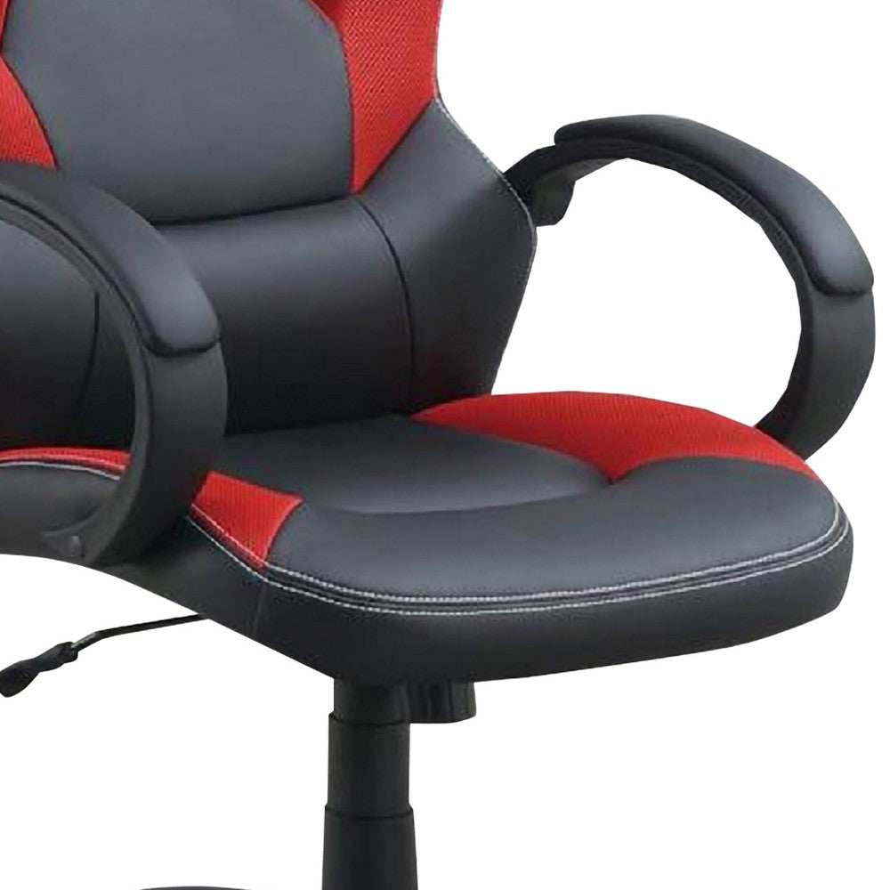 Office Chair with Curved Cut Out Padded Back Black and Red BM266486