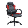 Office Chair with Curved Cut Out Padded Back, Black and Red