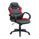 Office Chair with Curved Cut Out Padded Back, Black and Red