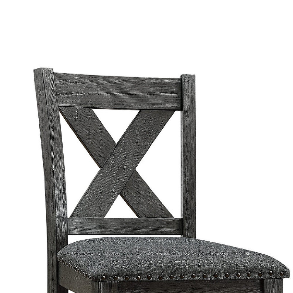 Cora Chair Set | High X-Back | Nailhead Trim | Brown BM266488
