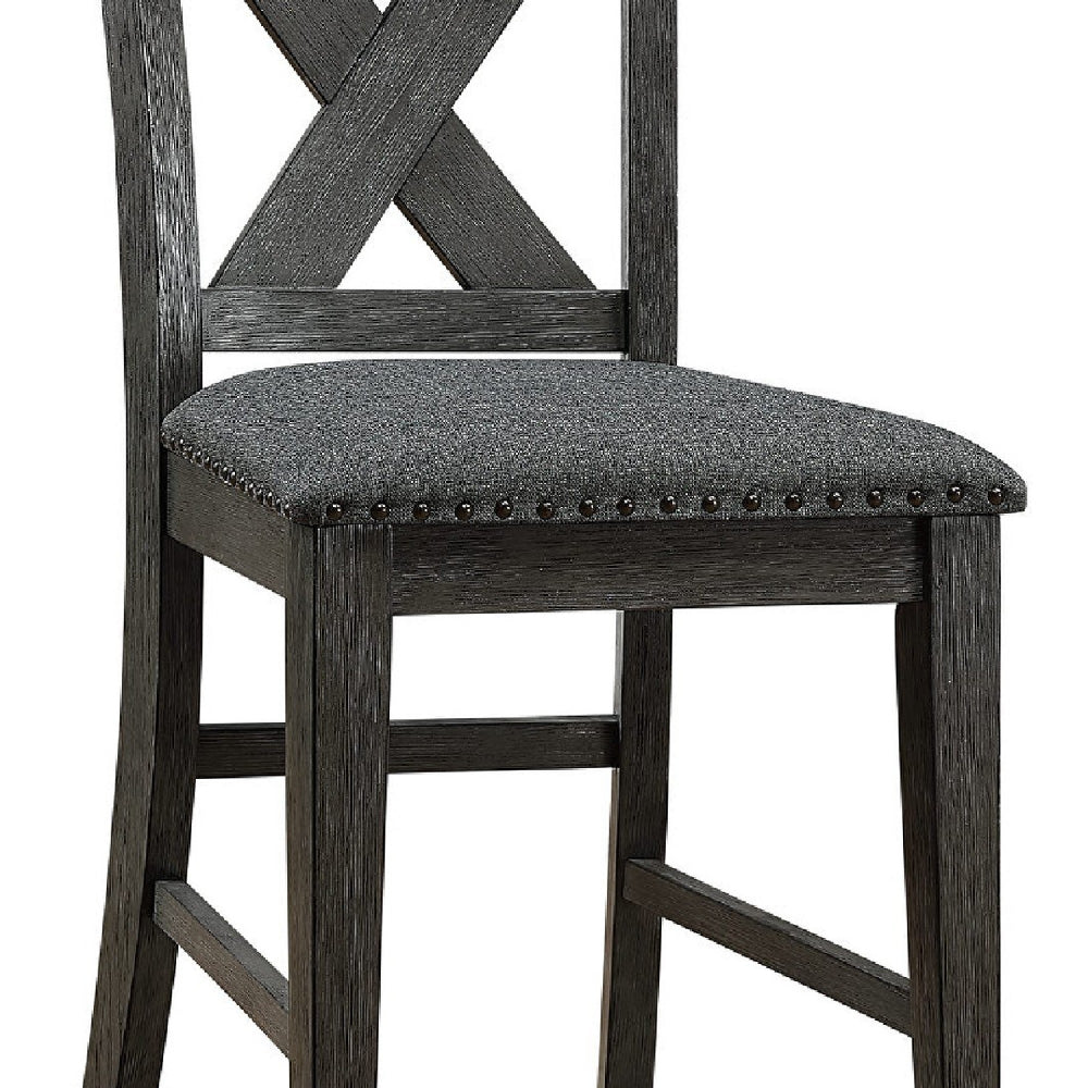 Cora Chair Set | High X-Back | Nailhead Trim | Brown BM266488