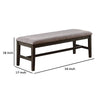 Dining Bench with Fabric Upholstery and Cushioned Seat, Brown By Casagear Home