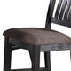 Chair with High Slatted Back Design Set of 2 Dark Brown BM266490