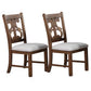 Side Chair with Fabric Seat and Cut Out Backrest Set of 2 Brown By Casagear Home BM266496