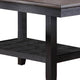 Dining Table with Rectangular Wooden Top and Open Shelf Dark Brown BM266501
