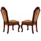 Side Chair with Fabric Seat and Crown Top, Set of 2, Brown By Casagear Home