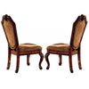 Side Chair with Fabric Seat and Crown Top, Set of 2, Brown By Casagear Home