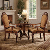 Arm Chair with Fabric Seat and Crown Top, Set of 2, Brown
