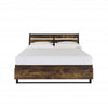 Eastern King Bed with 6 Drawers and Metal Slats Brown and Black BM266520