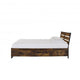 Eastern King Bed with 6 Drawers and Metal Slats Brown and Black BM266520