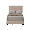 Queen Size Bed with Fabric Upholstery and Nailhead Accent Beige BM266521