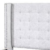 Eastern King Bed with Fabric Upholstery and Tufting Beige BM266524