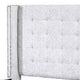 Eastern King Bed with Fabric Upholstery and Tufting Beige BM266524