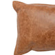 Luxe Throw Pillow | Rectangular | Faux Leather | Small | Brown