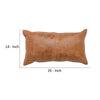 Rectangular Leatherette Throw Pillow with Stitched Details, Small, Brown By Casagear Home