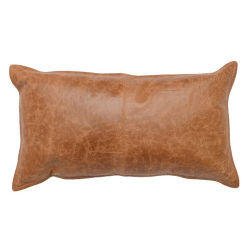 Luxe Throw Pillow | Rectangular | Faux Leather | Small | Brown