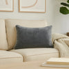 Luxe Throw Pillow | Rectangular | Cotton Cover | Gray