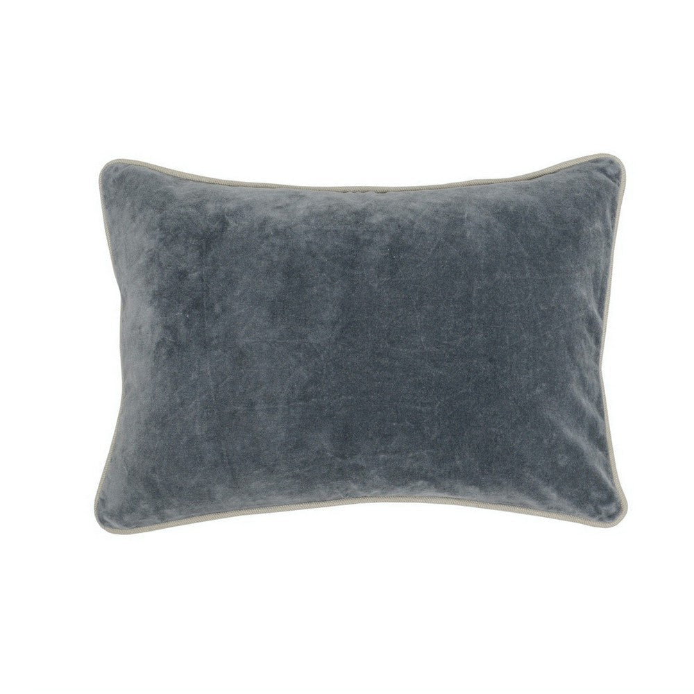 Luxe Throw Pillow | Rectangular | Cotton Cover | Gray