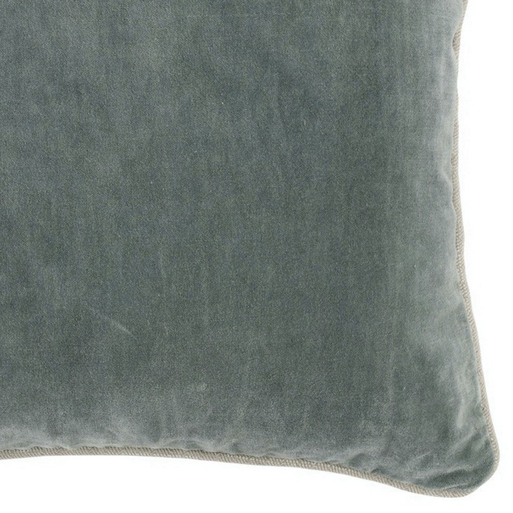 Square Throw Pillow with Cotton Cover Sage Green By Casagear Home BM266531